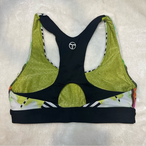 Trina Turk Recreation Floral Striped Keyhole Racerback Sports Bra Size XS - Picture 9 of 9